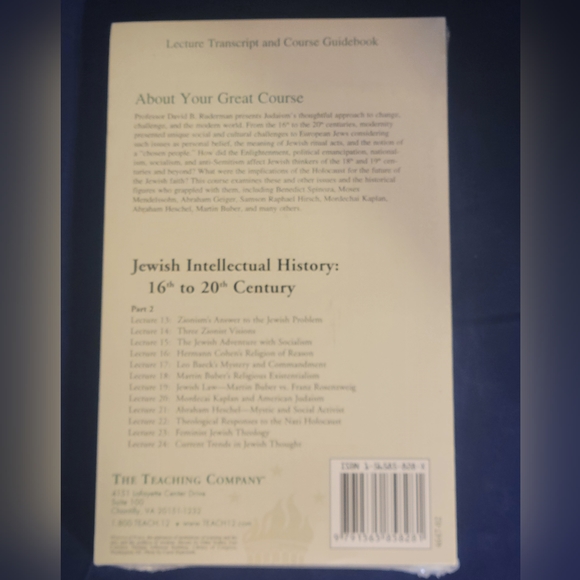 Great Courses Teaching Co TRANSCRIPTS:  JEWISH  INTELLECTUAL HISTORY books only - Picture 4 of 5
